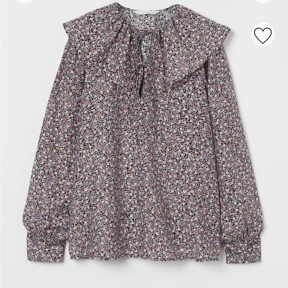 NWT ruffle collar floral blouse - Picture 2 of 8